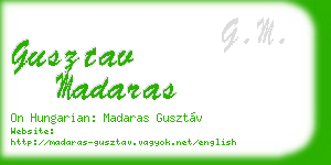 gusztav madaras business card